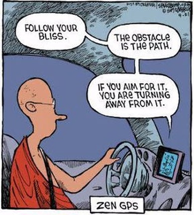 A cartoon about GPS and the Zen.